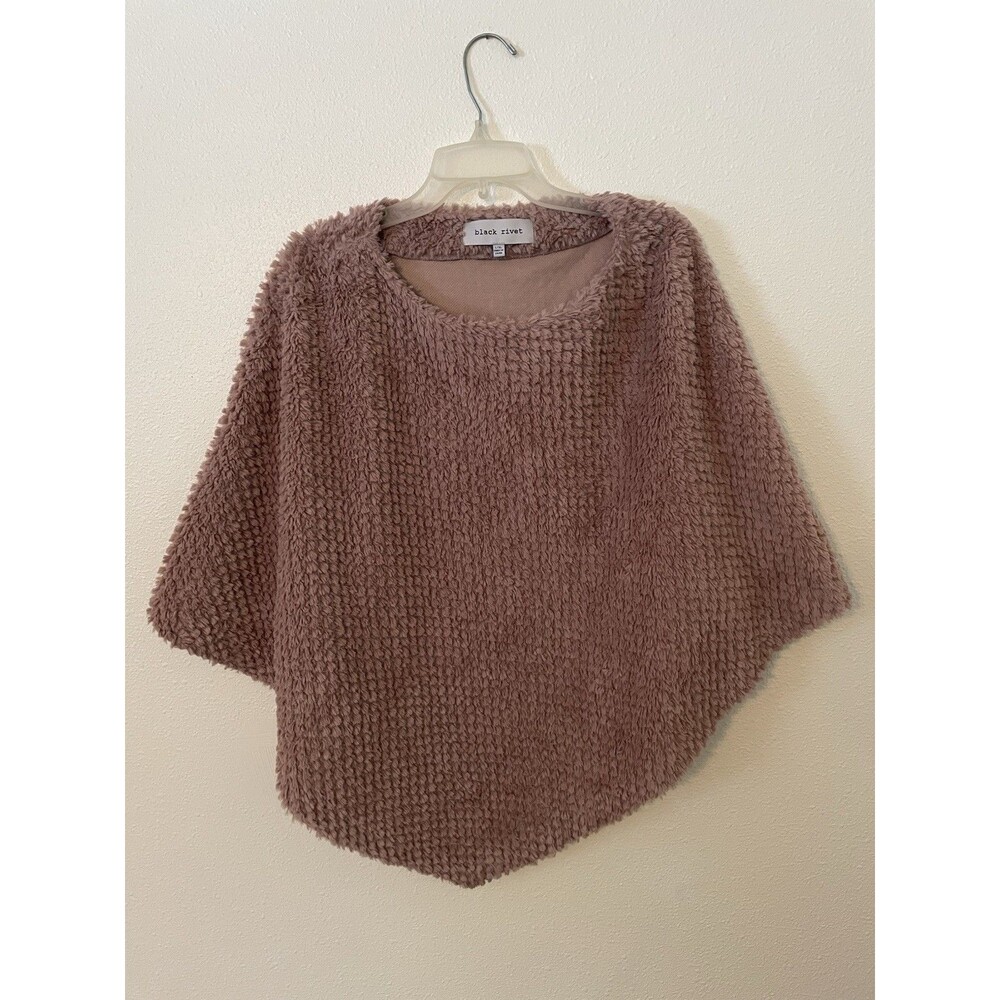 Black Rivet Winter Fall Pink Mauve Pancho. L/XL Soft and Stylish  Artzy Warm